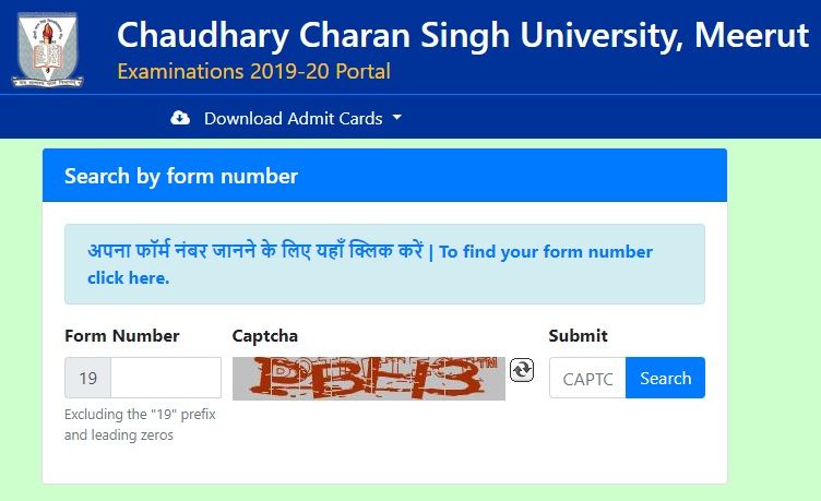 CCSUWEB Admit Card 2020 UG PG Exams Released At Www ccsuniversity ac in