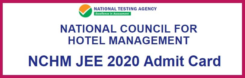 NCHM JEE Admit Card 2020