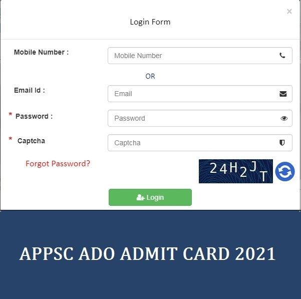 APPSC ADO ADMIT CARD 2021