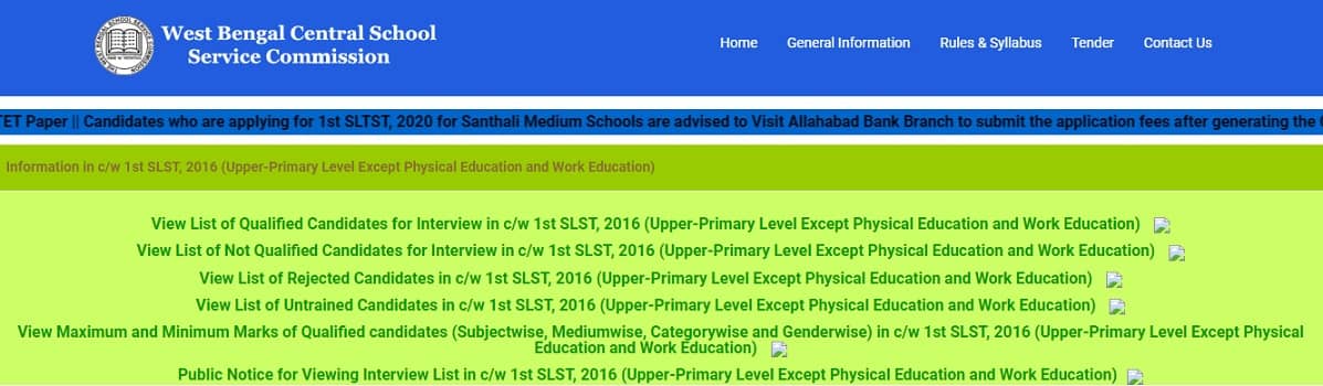 WBSSC Primary TET Merit List 2021