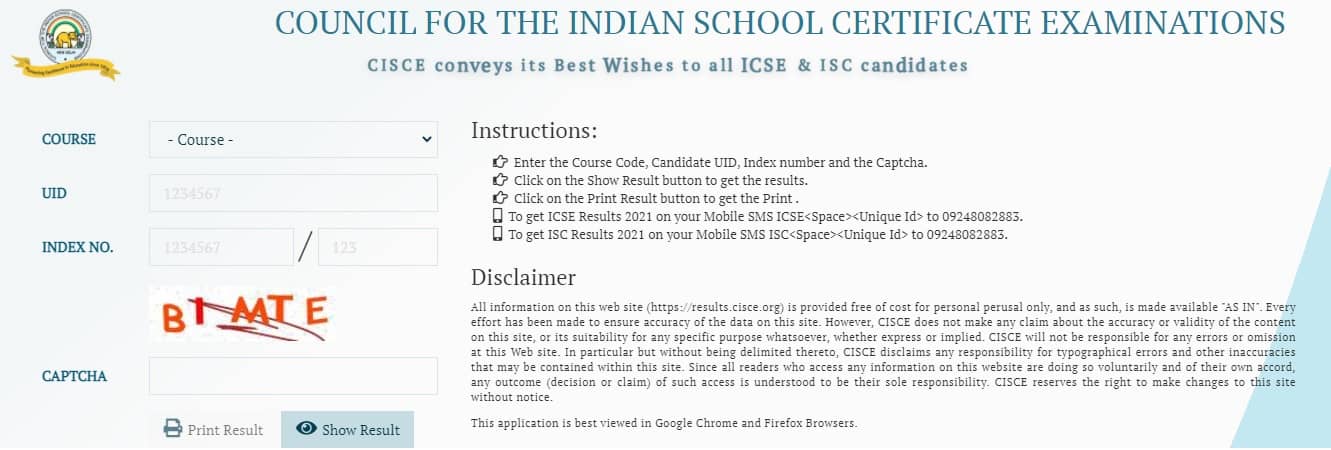 results.cisce.org 2021 ICSE ISC Class 10 12