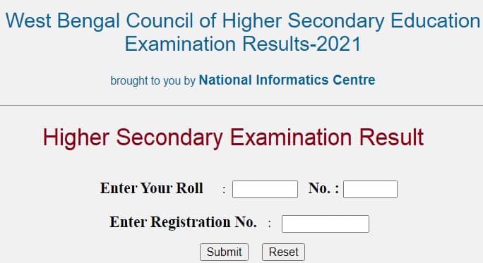 www.wbresults.nic.in 2021 Higher Secondary Result