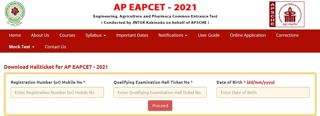 AP EAPCET 2021 Hall Ticket