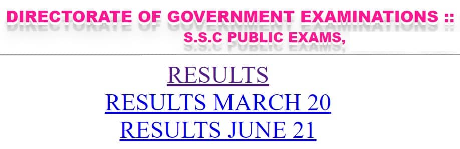 AP SSC Results 2021 Homepage Window