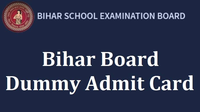 Bihar Board Dummy Admit Card