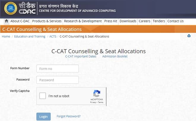 CDAC CCAT Seat Allocation