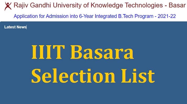 IIIT basara Selection List RGUKT