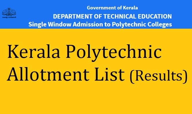Kerala Polytechnic Allotment List