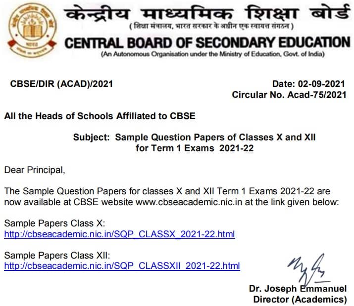 CBSE Sample Papers 2022