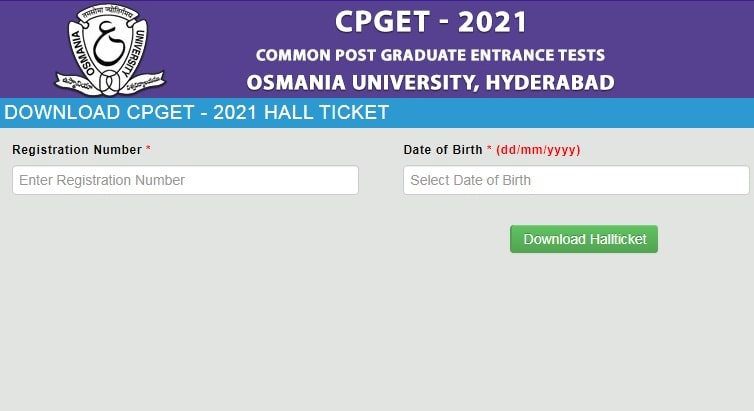 CPGET Hall Ticket