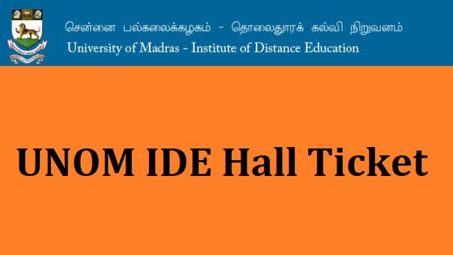 UNOM IDE Hall Ticket