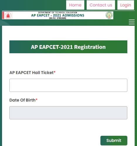 AP EAPCET-2021 Registration For AP EAPCET - 2021 Admissions (M.P.C Stream)