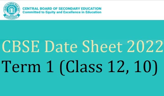 CBSE Date Sheet 2022 Term 1 Class 12 10 Download