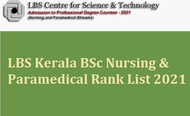 LBS Rank List 2021 Paramedical and Bsc nursing