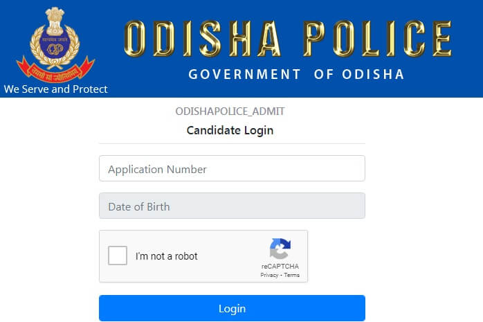 Odisha Police Admit Card 2021