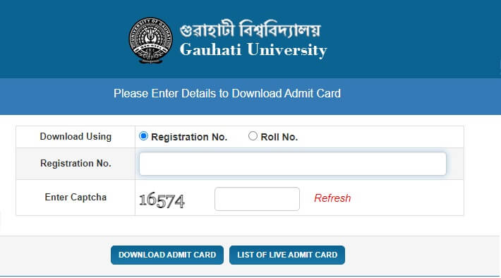 Gauhati University Admit Card 2021