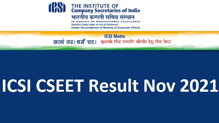 ICSI CSEET Result Nov 2021