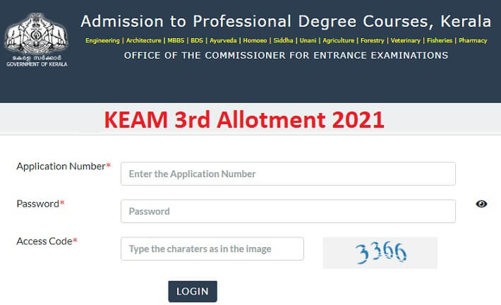 KEAM 3rd Allotment 2021