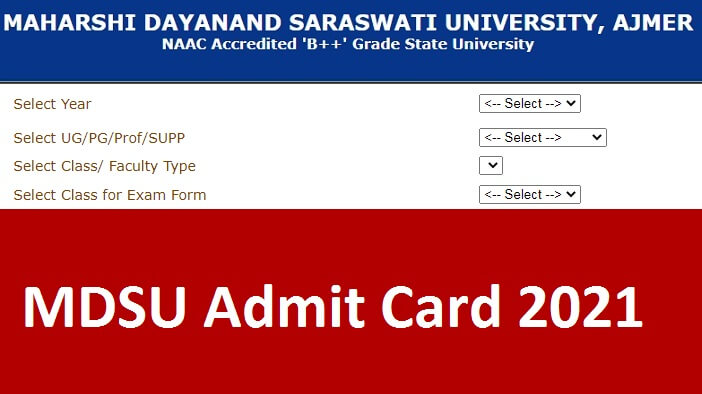 MDSU Admit Card 2021