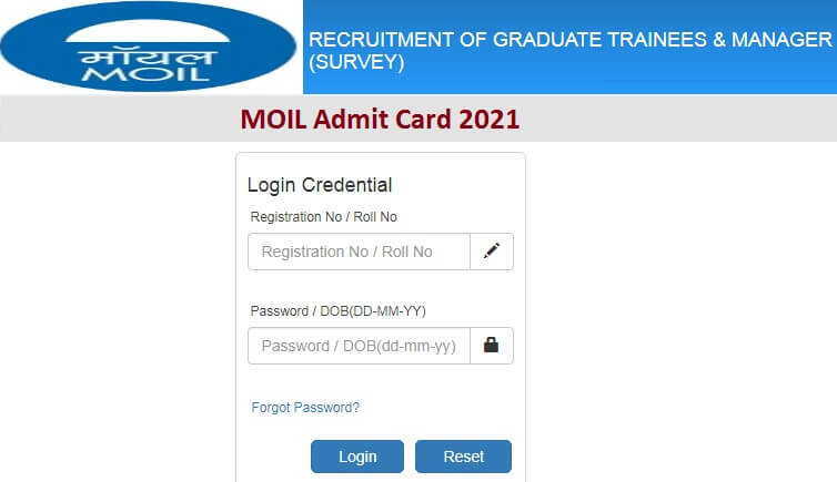 MOIL Admit Card 2021