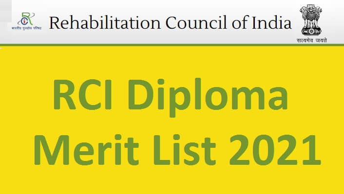 RCI Diploma Merit list 2021