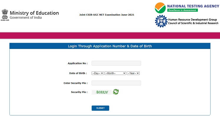 CSIR UGC NET Admit Card 2022 Download Login