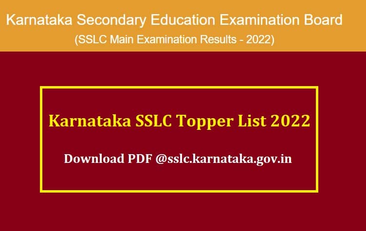 Karnataka SSLC Topper List 2022 PDF Download