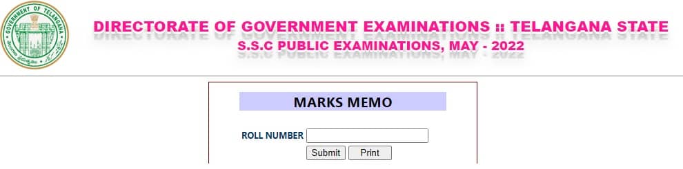 TS SSC Results Marks memo