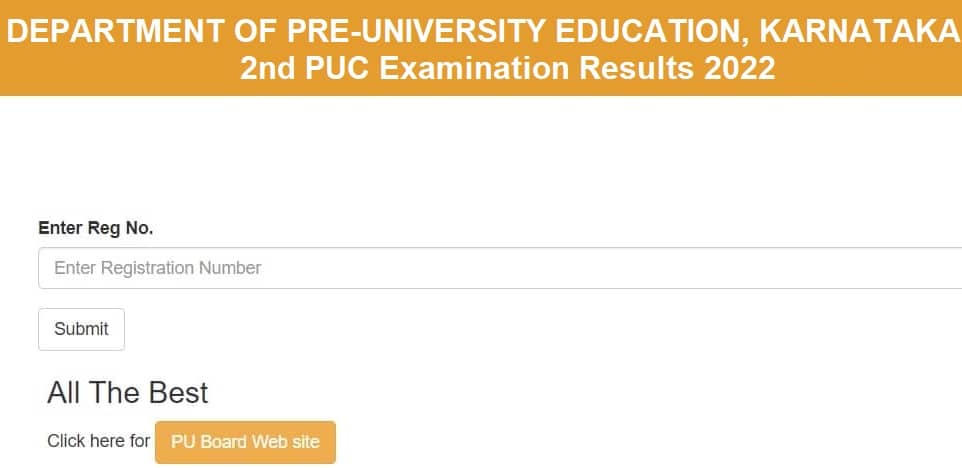 karresults.nic.in 2022 2nd PUC Results