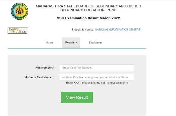 mahresult.nic.in SSC Result 2022 Maharashtra Board 10th website