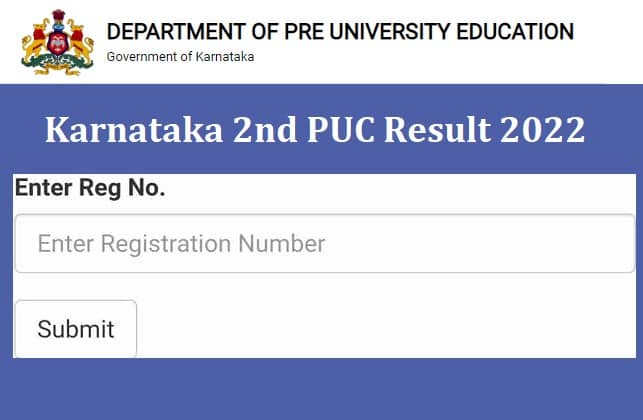 pue.kar.nic.in or pue.karnataka.gov.in 2nd pUC Result 2022