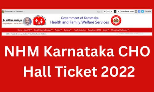 Nhm Karnataka cho hall ticket 2022
