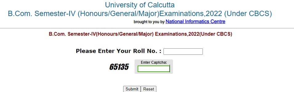 Calcutta University 4th SEmester BCom Result 2022