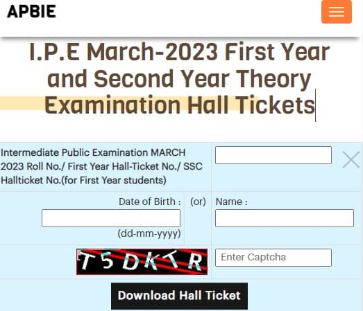 AP Inter Hall Ticket 2023 bieap.apcffs.in First and Second Year Theory Examination Hall Tickets