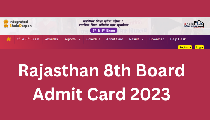 Rajasthan 8th Board Admit Card 2023