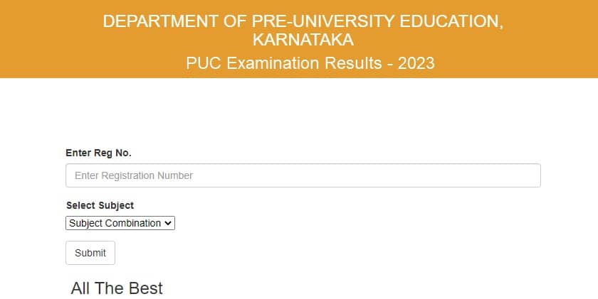2nd PUC Result 2023 Karnataka Check Online Website Link