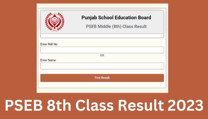 PSEB 8th Class Result 2023 