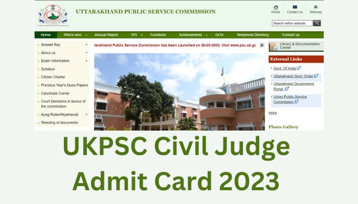 UKPSC Civil Judge Admit Card 2023 