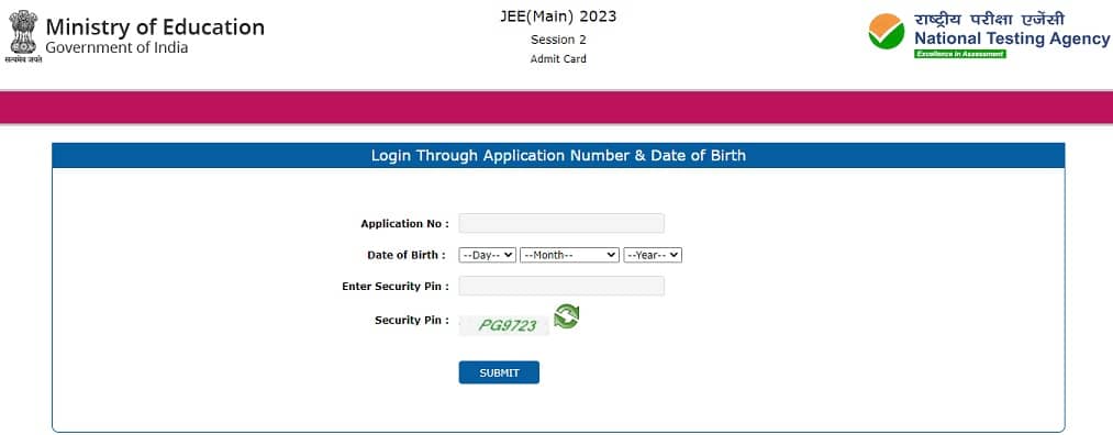 JEE Main Session 2 Admit Card 2023 Hall Ticket REleased
