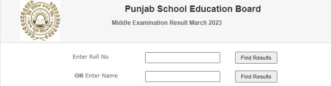 PSEB 8th Class Result 2023 Roll No & Name Wise
