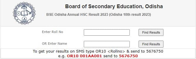 BSE Odisha 10th Result 2023 Name Wise