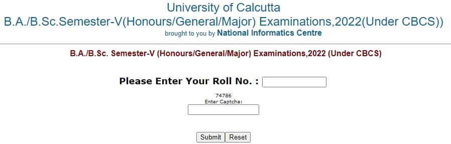 Calcutta University BA Bsc 5th Semester Result 2023