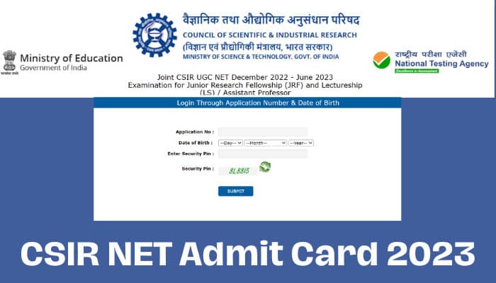 CSIR Net Admit Card 2023