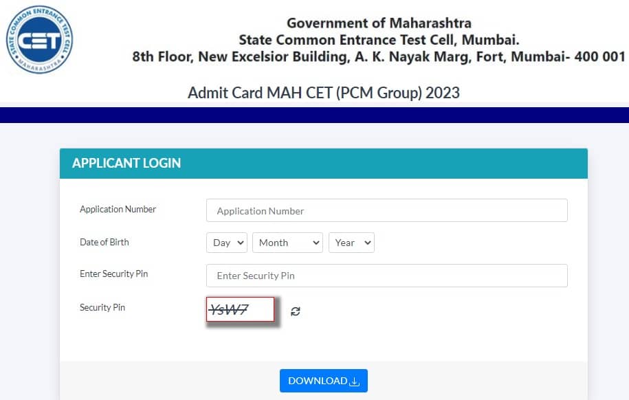 MHT CET Admit Card 2023 PCM Group Released