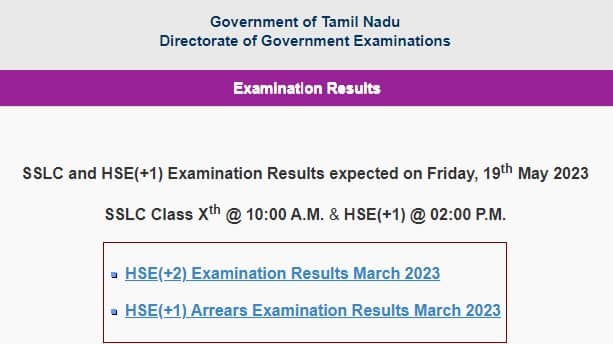 tnresults.nic.in tn 10th result 2023 date time