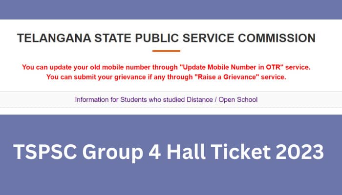 TSPSC Group 4 Hall Ticket 2023 