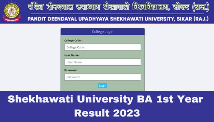 Shekhawati University BA 1st Year Result 2023 