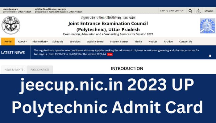 jeecup.nic.in 2023 UP Polytechnic Admit Card