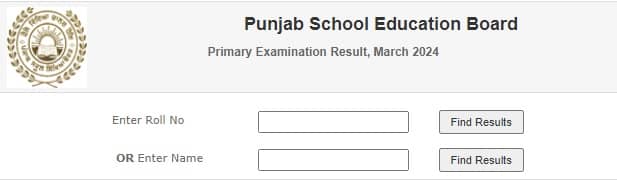 PSEB 5th Class Result 2024 indiaresults.com pseb.ac.in